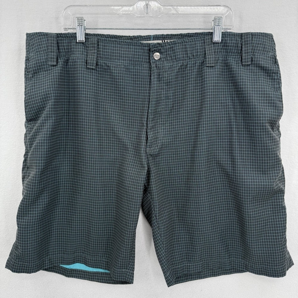 Callaway Performance Golf‎ Shorts Men's Size 42 Green Checks 9" Inseam Polyester